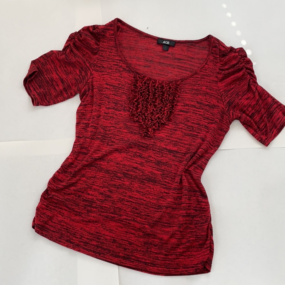 Red lightweight tuxedo top